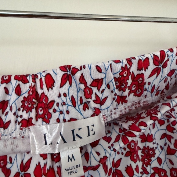 Lake Pajamas Racerback Tank Top and Shorts Set Size Med in Red Floral Print - Picture 4 of 7